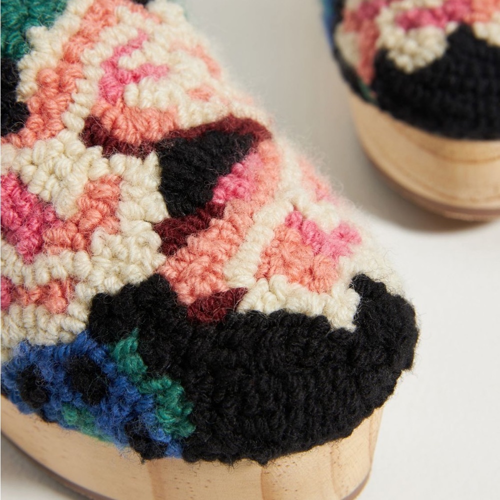 Anthropologie Emily Isabella Floral Wool Clog 39 8 NIB